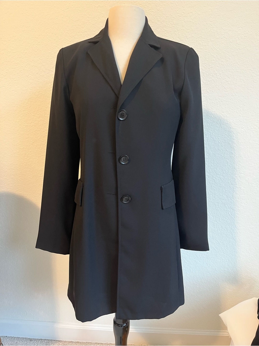 XOXO Black Women's Longline Blazer Coat